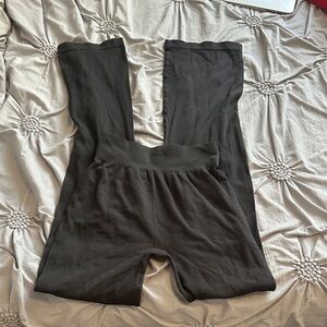 H&M Women's Black Ribbed Wide Leg Pants